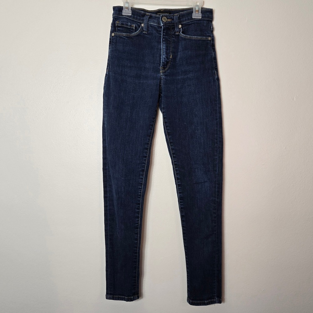 Banana Republic High-Rise Skinny Jeans Sz 25 Dark Indigo Premium Denim Stretch